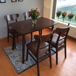 bàn ăn 4 ghế Mango màu nâu