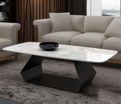 Bàn trà sofa mặt đá chân sắt cách điệu phong cách hiện đại