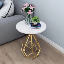 Bàn góc sofa mặt đá chân sắt cách điệu cao cấp